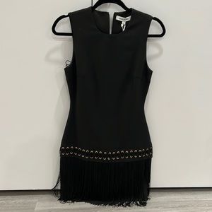 Elizabeth and James black mini dress with fringes